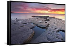 United Kingdom, Uk, Dorset, Sunset at Kimmeridge Bay-Fortunato Gatto-Framed Stretched Canvas