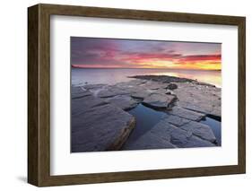 United Kingdom, Uk, Dorset, Sunset at Kimmeridge Bay-Fortunato Gatto-Framed Photographic Print