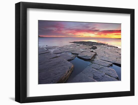 United Kingdom, Uk, Dorset, Sunset at Kimmeridge Bay-Fortunato Gatto-Framed Photographic Print