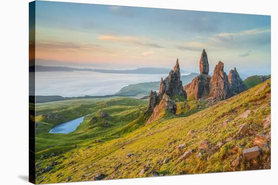 United Kingdom, Uk, Scotland, Inner Hebrides, Isle of Skye, Old Man of Storr-Fortunato Gatto-Stretched Canvas