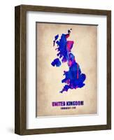 United Kingdom Watercolor Map-NaxArt-Framed Art Print