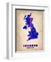 United Kingdom Watercolor Map-NaxArt-Framed Art Print