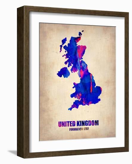 United Kingdom Watercolor Map-NaxArt-Framed Art Print