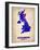 United Kingdom Watercolor Map-NaxArt-Framed Art Print