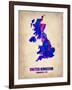 United Kingdom Watercolor Map-NaxArt-Framed Art Print