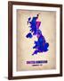 United Kingdom Watercolor Map-NaxArt-Framed Art Print