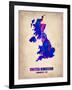 United Kingdom Watercolor Map-NaxArt-Framed Art Print