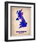 United Kingdom Watercolor Map-NaxArt-Framed Art Print