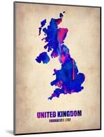 United Kingdom Watercolor Map-NaxArt-Mounted Art Print