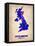 United Kingdom Watercolor Map-NaxArt-Framed Stretched Canvas