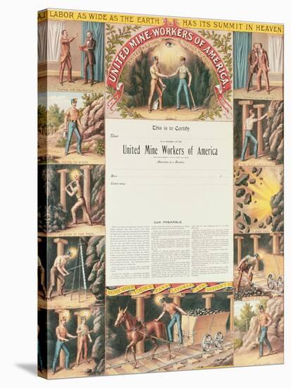 United Mine Worker's Certificate, 1890-null-Stretched Canvas