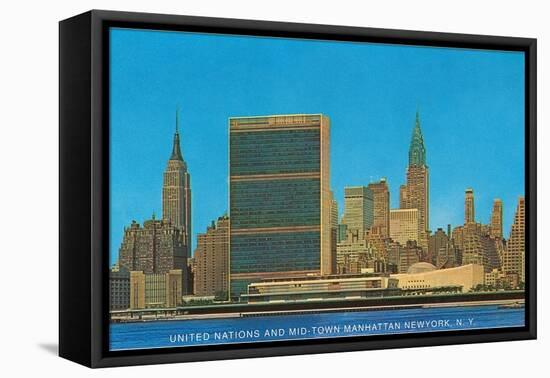 United Nations Building and Skyline, New York City-null-Framed Stretched Canvas