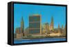 United Nations Building and Skyline, New York City-null-Framed Stretched Canvas