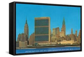 United Nations Building and Skyline, New York City-null-Framed Stretched Canvas