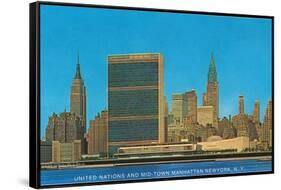 United Nations Building and Skyline, New York City-null-Framed Stretched Canvas