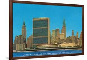 United Nations Building and Skyline, New York City-null-Framed Art Print