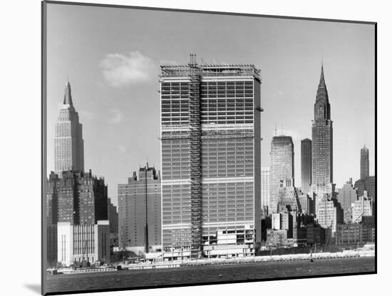 United Nations Building under Construction-null-Mounted Photographic Print