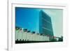 United Nations Building with flags in New York City, New York-null-Framed Photographic Print