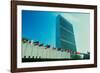 United Nations Building with flags in New York City, New York-null-Framed Photographic Print