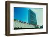 United Nations Building with flags in New York City, New York-null-Framed Photographic Print