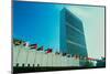 United Nations Building with flags in New York City, New York-null-Mounted Photographic Print
