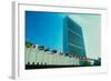 United Nations Building with flags in New York City, New York-null-Framed Photographic Print