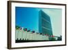 United Nations Building with flags in New York City, New York-null-Framed Photographic Print