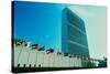 United Nations Building with flags in New York City, New York-null-Stretched Canvas