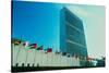 United Nations Building with flags in New York City, New York-null-Stretched Canvas