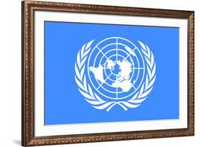 United Nations Flag-null-Framed Art Print