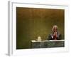 United Nations Secretary General Kofi Annan Listens to Statements Made by Members-Julie Jacobson-Framed Photographic Print