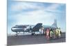 United Passengers Deplaning-null-Mounted Art Print