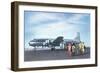 United Passengers Deplaning-null-Framed Art Print