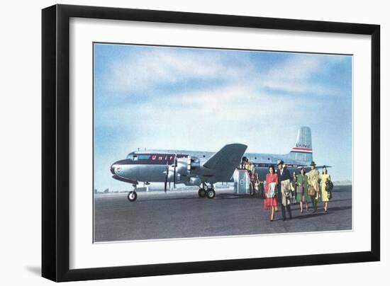 United Passengers Deplaning-null-Framed Art Print