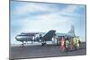 United Passengers Deplaning-null-Mounted Art Print