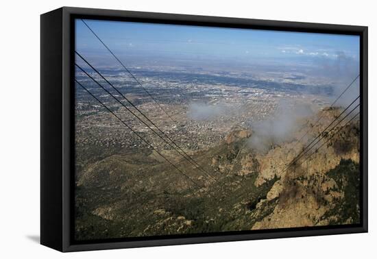 United States. Albuquerque. Panorama with Sandia Mountains from the Cable Car-null-Framed Stretched Canvas