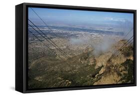 United States. Albuquerque. Panorama with Sandia Mountains from the Cable Car-null-Framed Stretched Canvas