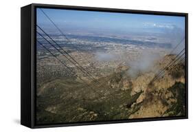 United States. Albuquerque. Panorama with Sandia Mountains from the Cable Car-null-Framed Stretched Canvas