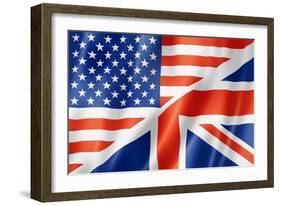 United States And British Flag-daboost-Framed Art Print