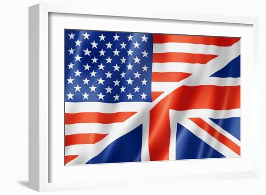 United States And British Flag-daboost-Framed Art Print