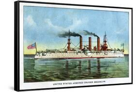 United States Armoured Cruiser 'Brooklyn', C1890S-null-Framed Stretched Canvas