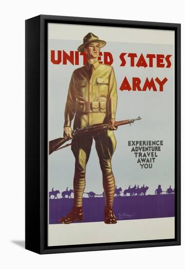 United States Army Poster-Tom Woodburn-Framed Stretched Canvas