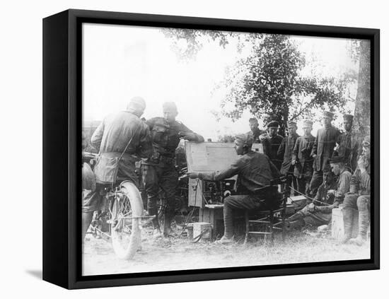 United States Army Signal Corps in France Operating a Field Radio Station, July 1918-null-Framed Stretched Canvas