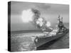 United States Battleship in the Ocean-null-Stretched Canvas