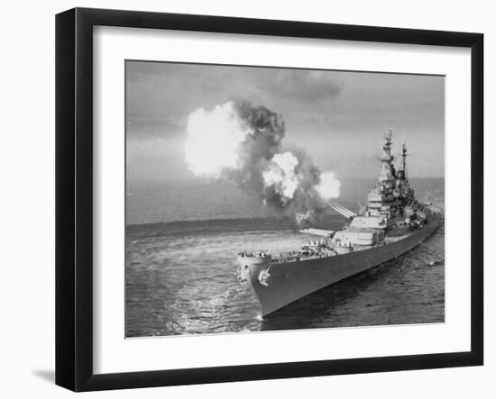 United States Battleship in the Ocean-null-Framed Photographic Print