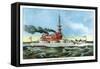 United States Battleship 'Indiana', C1890S-null-Framed Stretched Canvas