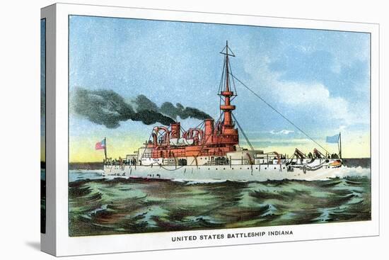 United States Battleship 'Indiana', C1890S-null-Stretched Canvas