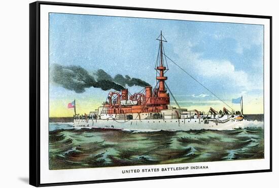 United States Battleship 'Indiana', C1890S-null-Framed Stretched Canvas