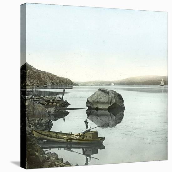 United States, Boat on the Hudson Riiver-Leon, Levy et Fils-Stretched Canvas