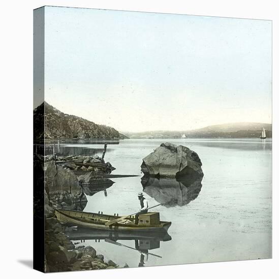 United States, Boat on the Hudson Riiver-Leon, Levy et Fils-Stretched Canvas